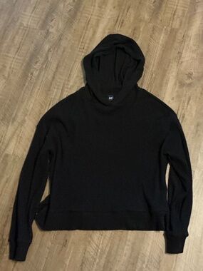 Gap women's black ribbed knit hoodie, size S